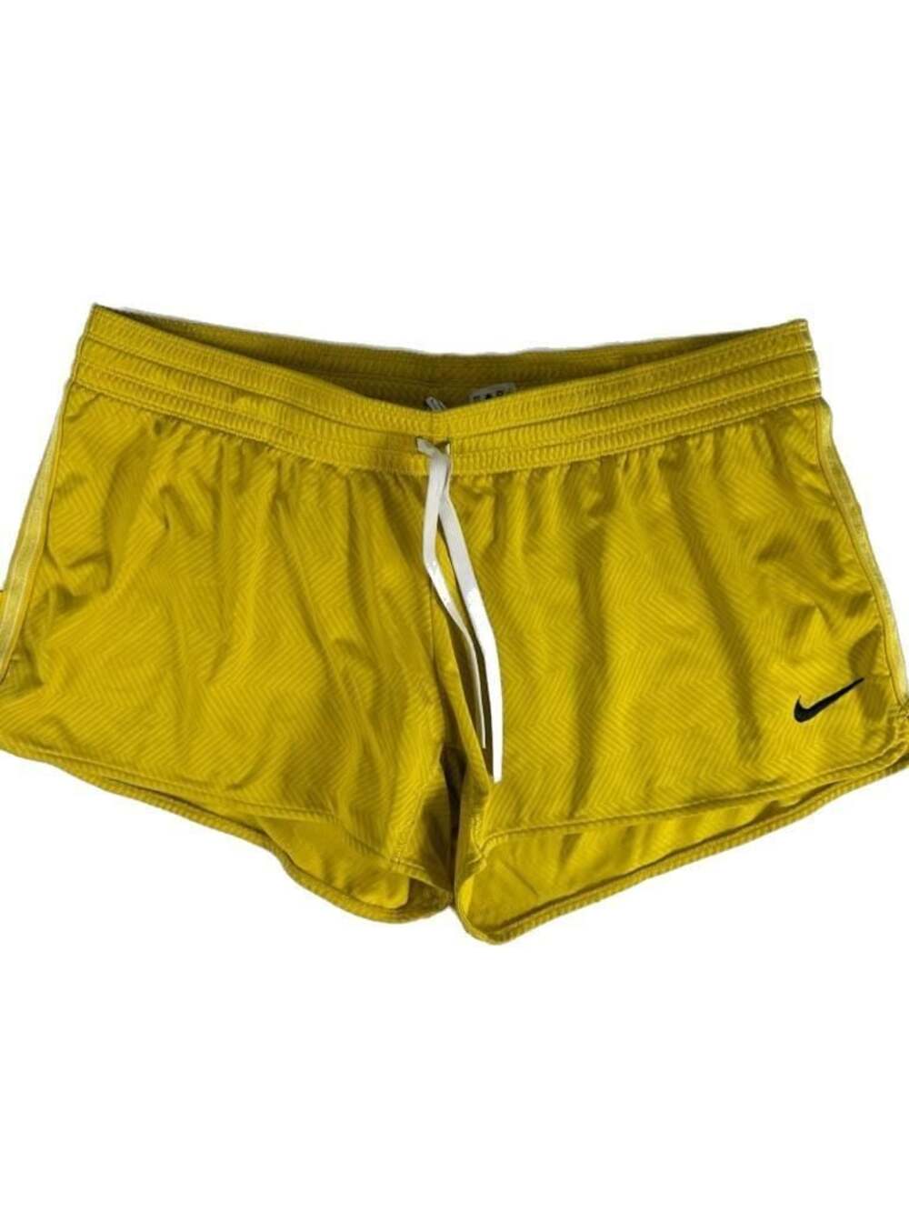 Nike Livestrong Dri-FIT Running Shorts Women's Large Yellow Chevron Pattern